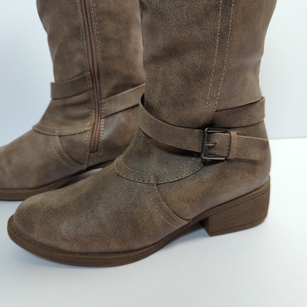 Brown Knee High Riding Boots Size 6M Buckle Accent (Sugar) - Picture 10 of 12